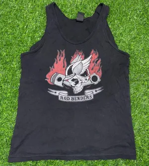 Y2K Skull Flame Rod Benders Tank Top thumbnail 1