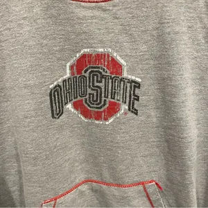 Vintage look Izod Collegiate OSU Ohio State crew neck gray kangaroo sweatshirt thumbnail 8