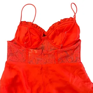 Sage + Paige Red-Orange Lace Corset Midi Dress - Size‎ M thumbnail 5