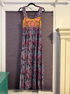 NWT Natural life Tricia maxi dress in dark purple daisies thumbnail 6