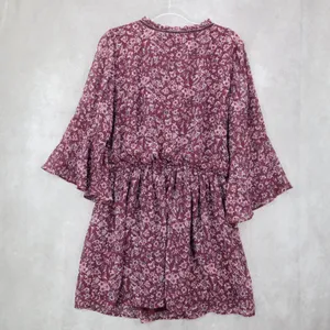 Speechless Purple Floral Fit Flare‎ Boho Ruffle Flirt Bell Sleeve Dress Plus 1X thumbnail 2