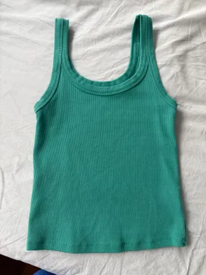 American Eagle Green Ribbed Tank thumbnail 2