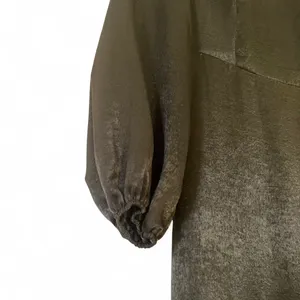 Olive Green Satin-Effect Backless Tie Maxi Dress – Long Sleeve Mermaid Silhouette thumbnail 7