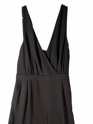 Lulus Kiska Black Lace Plunge V-Neck Wide Leg Jumpsuit Sleeveless Size Large thumbnail 5