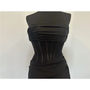 Sherri Hill 55554 Corset Ruched Satin Strapless Prom Dress Sz 0 USED thumbnail 2