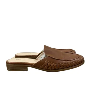 Nine West Juanita Brown Leather Braided Slip On Flat Mules‎ 10 thumbnail 3