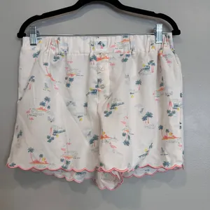 RAE DUNN Womens Pajama Set Sleepwear Tank Shorts Tropical Flamingo Palm‎ Tree M thumbnail 9