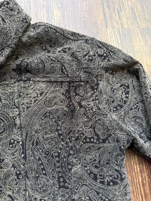 Women’s Hannah Black and Brown Paisley Button Up Retro Corduroy Jacket - Size S thumbnail 7