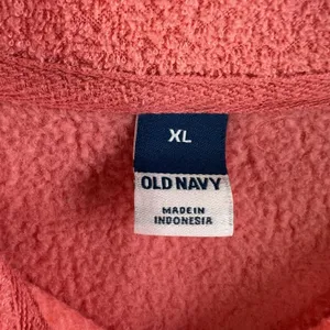 Old Navy XL Long Sleeve Half Zip‎ Oversized Textured Sweatshirt Women's Pink thumbnail 6