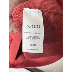 CAbi Red Notch Lapel‎ Blazer Jacket 100% Cotton Women's Size Medium 3/4 Sleeve thumbnail 7