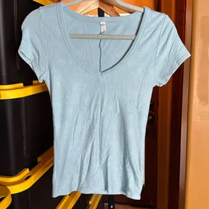 Free People Intimately Hi Honey Baby Tee Shirt Teal Size Small thumbnail 2