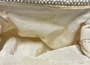 Lumured Corde-Bead 40’s Ivory Caviar Beads Hardshell Top Handle Clutch thumbnail 4