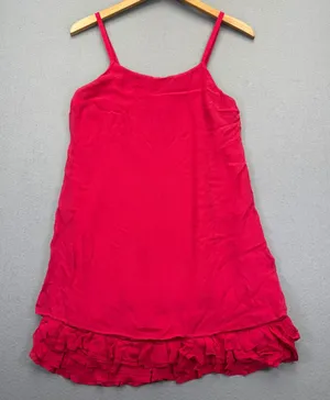 Alice‎ + Olivia Red 100% Silk Mini Dress Ruffle Hem Spaghetti Strap Womens Small thumbnail 1