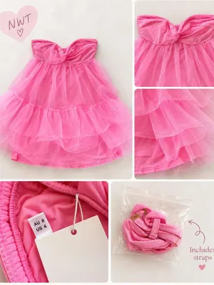 NWT Beginning Boutique Amba Pink Tulle Mini Dress US 4 thumbnail 2