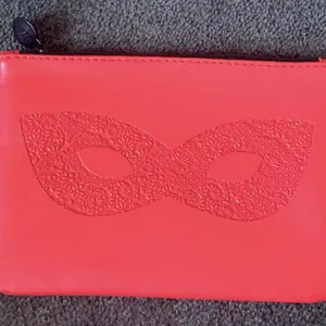 Ipsy Red Faux Leather Masquerade Themed Glam Cosmetic Bag thumbnail 5