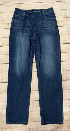 Halara Flex High Waisted Straight Leg Jeans Blue Pull On Stretch Large Tall thumbnail 1
