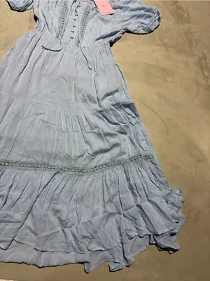Hello Molly Light Blue Maxi Sun boho Dress medium/6 thumbnail 5