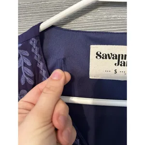 Savanna Jane Shift Dress‎ Womens Size Small Purple Boho Embroidered V Neck thumbnail 7