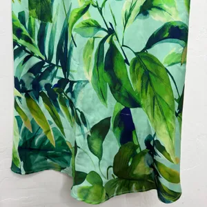 Zara Green Tropical Palm Leaf Satin Long Maxi Slip Dress Size XS thumbnail 6