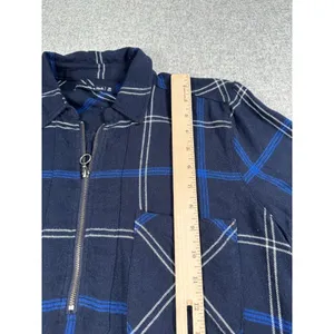 Abercrombie & Fitch Medium Womens Blue Plaid Shirt Dress‎ Long Sleeve Zip Collar thumbnail 12