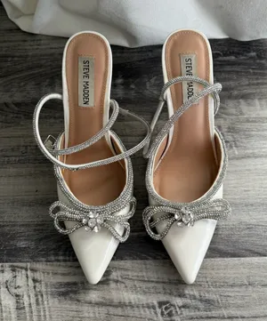 steve madden viable white embellished heels thumbnail 1