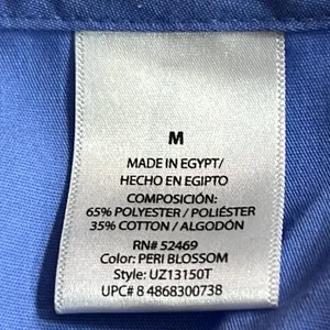 Blue Medium Scrub Top Short Sleeve V-Neck with Front Breast Pocket thumbnail 4