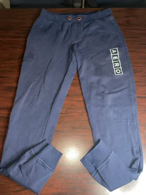 Aeropostale Navy Sweatpants with Pockets Size X-Small thumbnail 1