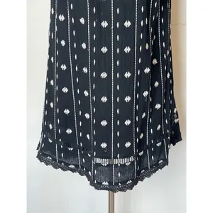 Topshop Dress Women 2 Black White Embroidered‎ Off The Shoulder Tunic Mini thumbnail 6
