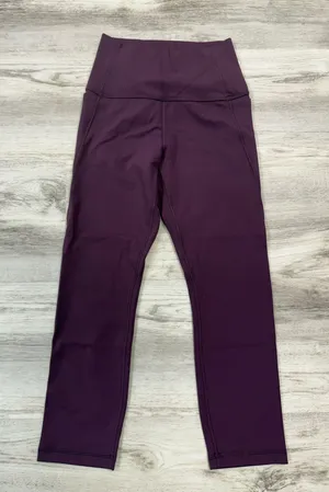 CRZ Yoga High-Waist Woman’s Calf Length Leggings in Deep Plum thumbnail 1