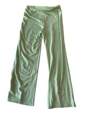 Women's Wide Leg Pull On Drawstring Elastic Waist Light Green Pant Size XL #2608 thumbnail 5