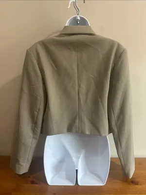 Mango Cropped Utility Jacket in Taupe Size M thumbnail 6