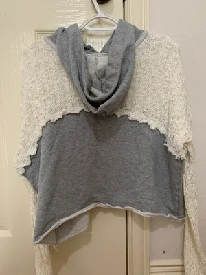 Edge Buckle Gimmicks Pieced Raw  Hooded Sweatshirt thumbnail 5