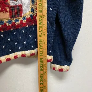 Tiara International Knit Ugly Christmas Sweater Snowman American Flag Medium thumbnail 11