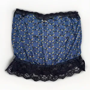 Intimately Free People Tube Top Womens Size Large Black Blue Lace Strapless Goth thumbnail 1