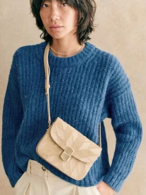 Sezane Jose Jumper Blue Alpaca Wool Womens Size M thumbnail 1