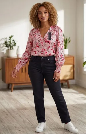 NWT C. Wonder by Christian Siriano Pink Floral Blouse - XS thumbnail 1