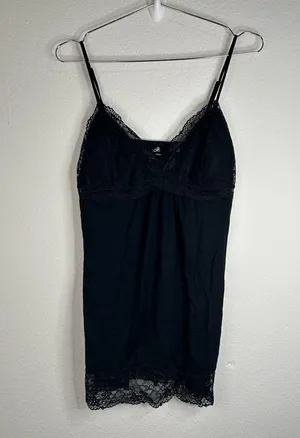 Jaclyn Smith Black Lace Trim Slip Dress - Size Small thumbnail 2