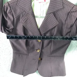 Phoebe Pinstripe Blazer Jacket Women 4 Three Button‎ Fitted Career Academia thumbnail 5