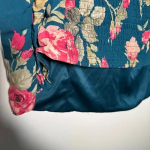 Torrid Floral Print Women's Top - Teal and Pink Size 0 thumbnail 7