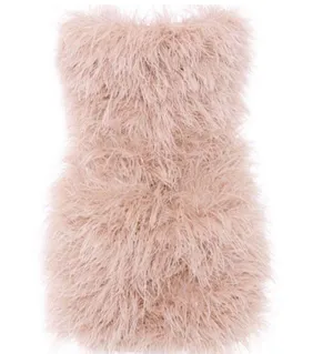 House Of CB NWT SHIRA BLUSH BONED STRAPLESS FEATHER DRESS. Size Medium. Rare and sold out. *no belt thumbnail 12