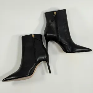 Schutz Size-5.5B Mikki Black Nappa Leather Pointed Toe Stiletto Ankle Boots thumbnail 7