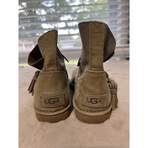 UGG Womens Suede Ankle Boots With Tassels & Rubber Sole thumbnail 2