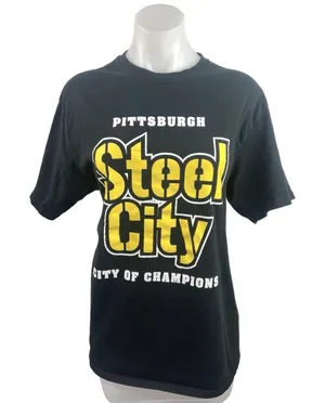NFL Pittsburgh Steelers Football Steel City Sports Short Sleeve T-shirt Top Sz M thumbnail 1