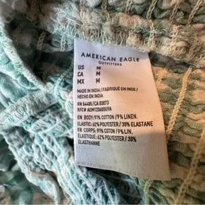American Eagle Outfitters Mint and White Gingham Smocked Cami thumbnail 4