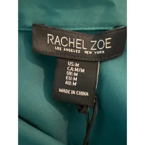 Rachel Zoe Women Teal Green Satin Long Sleeve Button Down Blouse Size M NWT thumbnail 3