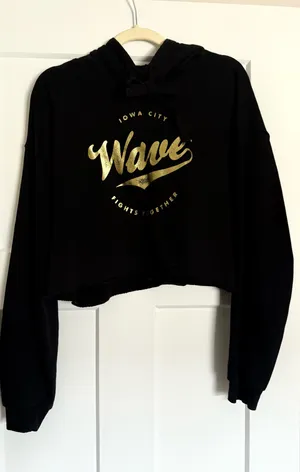 Black Iowa city wave hoodie thumbnail 1