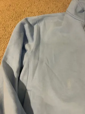 OVO Light Blue Quarter-Zip Sweatshirt with Embroidered Owl thumbnail 4