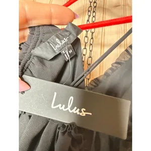 NWT Lulus Asuka Black Ruffled Tiered Mini Dress Party Night Out Swing Size M thumbnail 7