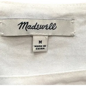 Madewell‎ White Cotton Pom PomTrim Blouse Medium Boho Festival Butterfly Top thumbnail 9