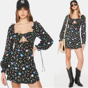 For Love & Lemons Lexi Mini Dress Fliral Coquette Lolita Preppy Whimsy NWT XS S thumbnail 5